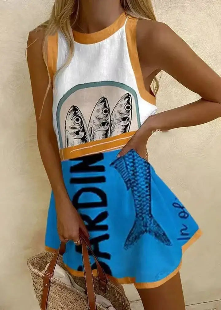 Swimming Dress For Woman Beach Outing Bikini Tunic Cover Ups Set Summer Kaftan New Round Neck Sleeveless Shirt Long Hoodie Ocean
