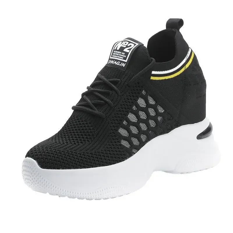 Shoes for Women The New Fashion White Sport  Summer  Casual Breathable Hollow Out Platform Sneakers Comfortable High Heels
