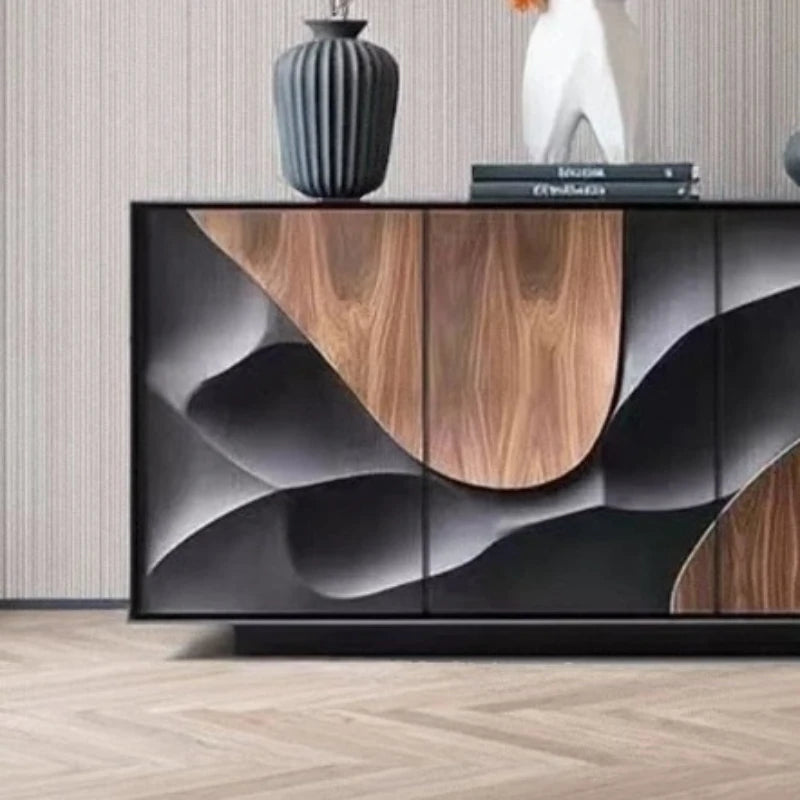 Decor Black Living Room Cabinets Beauty Wooden Apartments Salon Storage Cabinet Luxury French Szafki Do Salonu Furniture Home