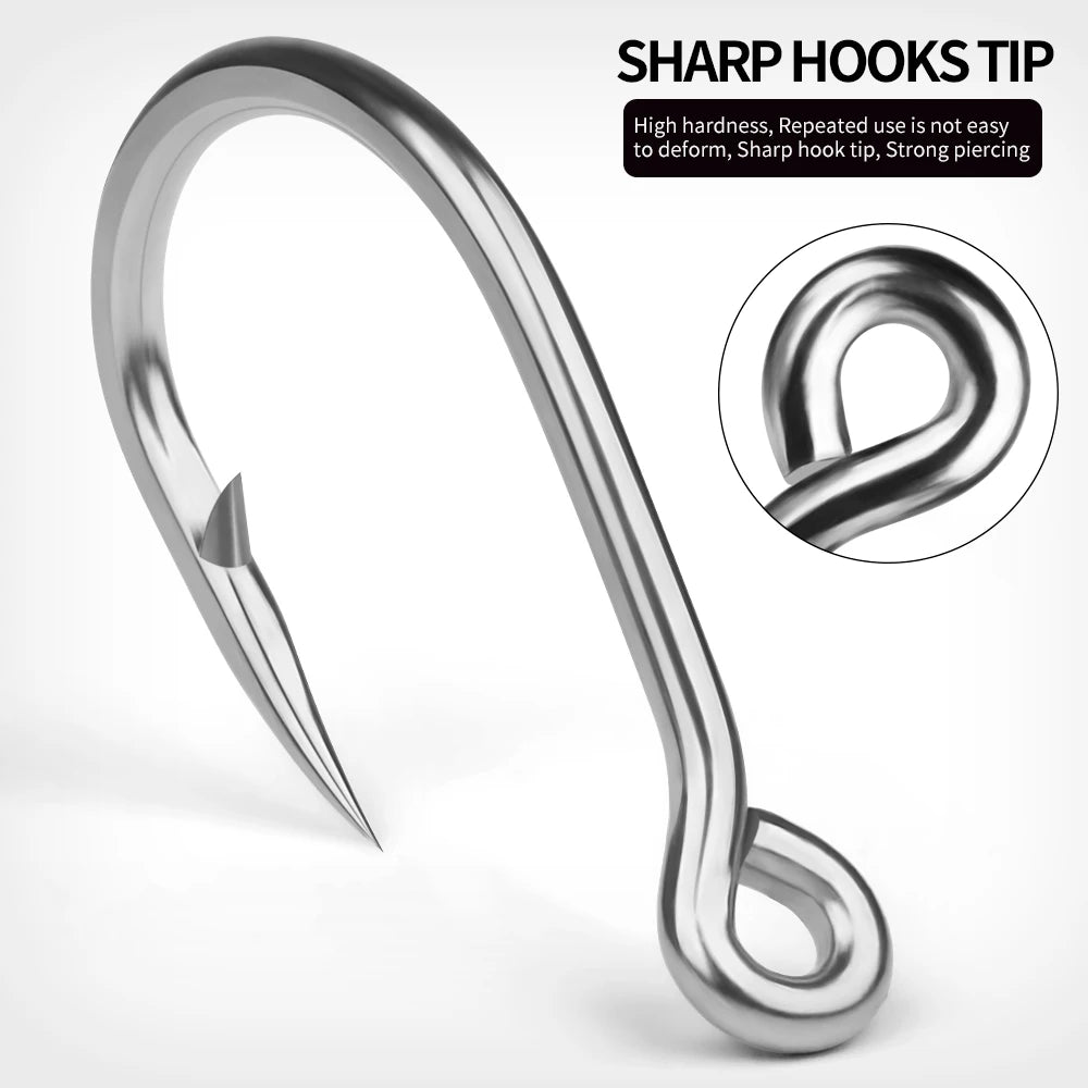 PROBEROS 10 Pieces Of High Carbon Steel Barbed Fish Hooks Are Suitable for Sea Fishing Night Fishing Universal Fishing Hooks