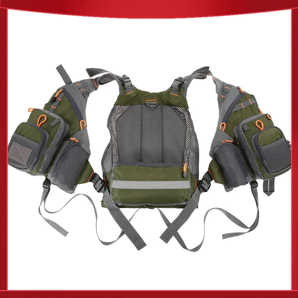 Outdoor Breathable Padded Fishing Life Vest Superior 209lb Bearing Life Safety Jacket Swimming Sailing Vest Floatation