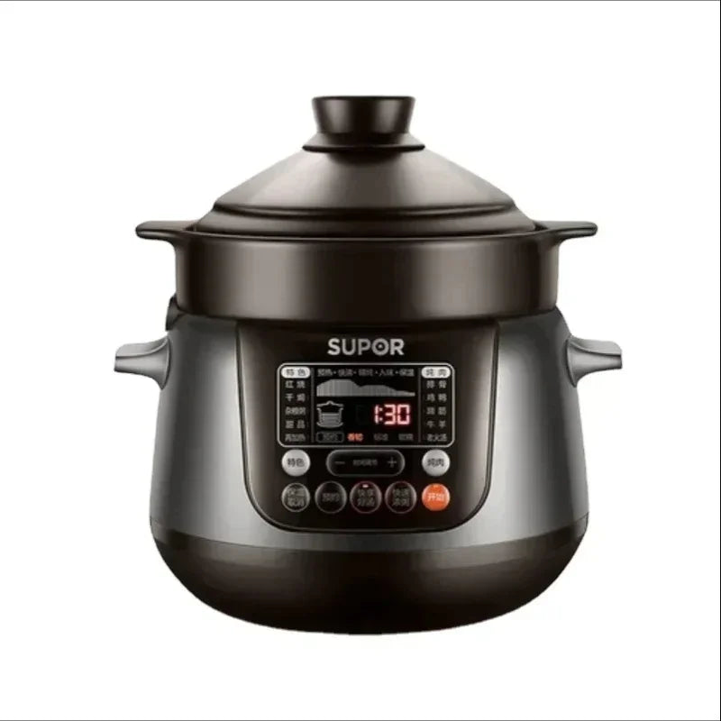 220V Electric Stew Pot Home Intelligent Automatic Soup Electric Casserole Purple Sand Ceramic Pot Slow Cooker Crock Pan AE