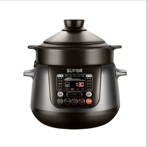 220V Electric Stew Pot Home Intelligent Automatic Soup Electric Casserole Purple Sand Ceramic Pot Slow Cooker Crock Pan AE