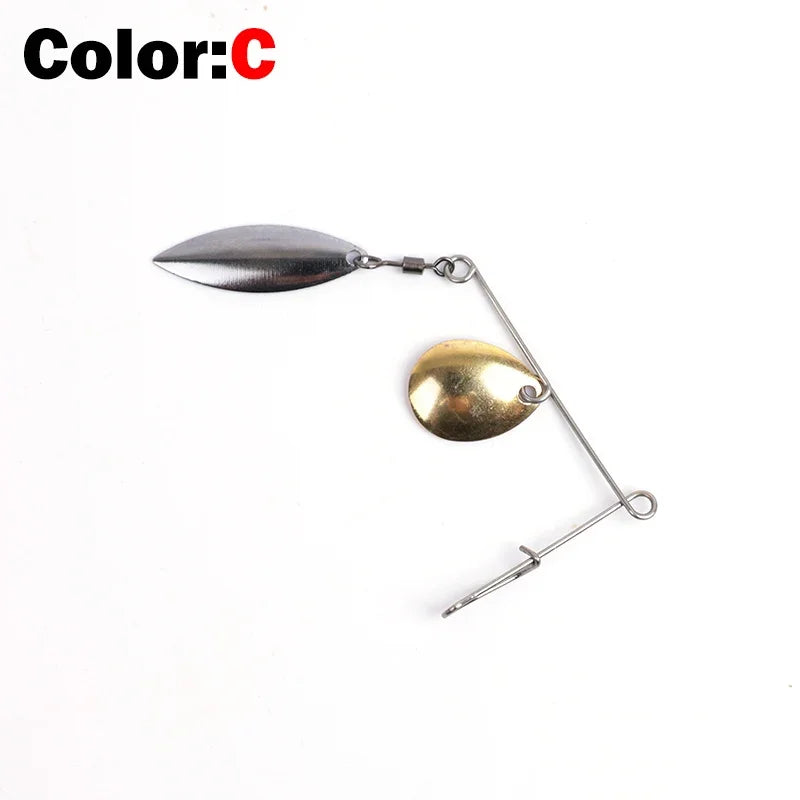OUTKIT 5pcs 2.5g Spinner Fishing Lure Bait Spoon Swisher Buzzbait Bass Wire Bait Popper Vib Spinnerbait Lures Tackle Barb Pesca