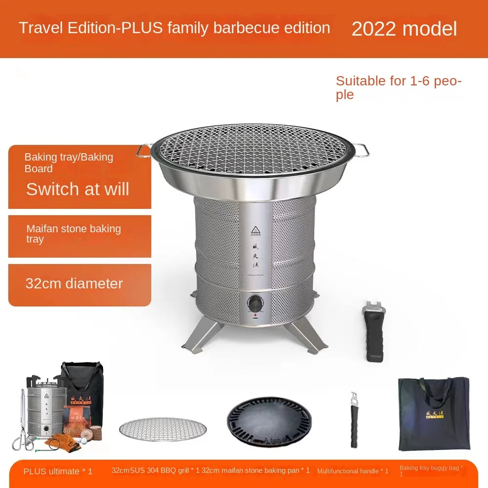 Firewood Stove Outdoor Grill Camping Hot Pot Dedicated Picnic Stoves Self-Driving Portable Fierce Fire Stove