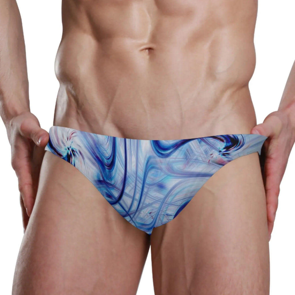 Man's Swimming Briefs Low Waist Swimwear drop With Push-up Pad Sexy Shorts Trunks Boxers Marble print Men's Swim For Old buyer