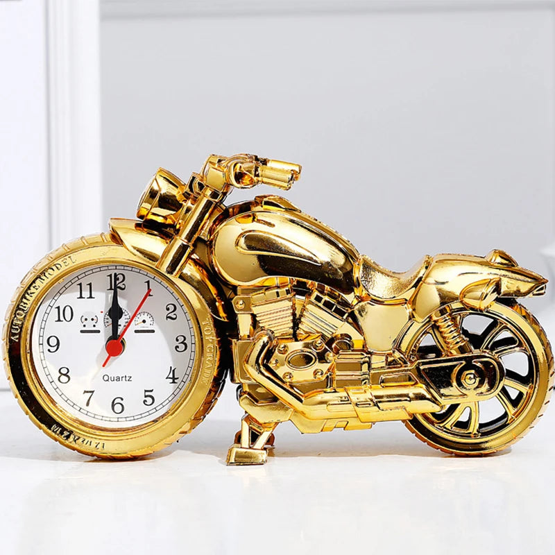Vintage Alarm Clock Motorcycle Model Creative Desktop Clock Funny Multi-Purpose Bedside Office Clock Home Desktop Decoration
