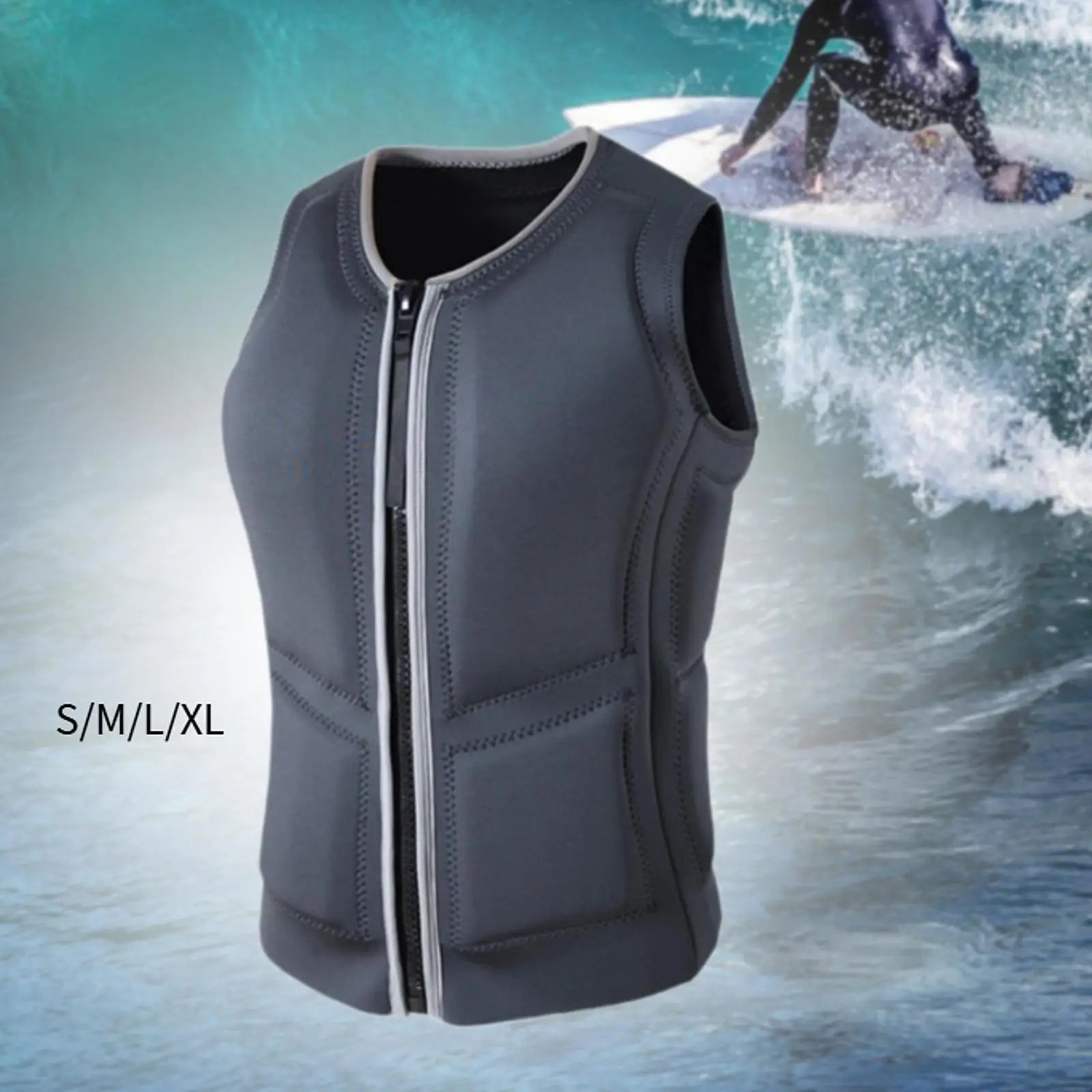 Adult Life Vest Thin Portable Summer Snorkel Vest Life Jacket Zipper Vest for Sailing Kayaking Surfing Drifting Motorboat