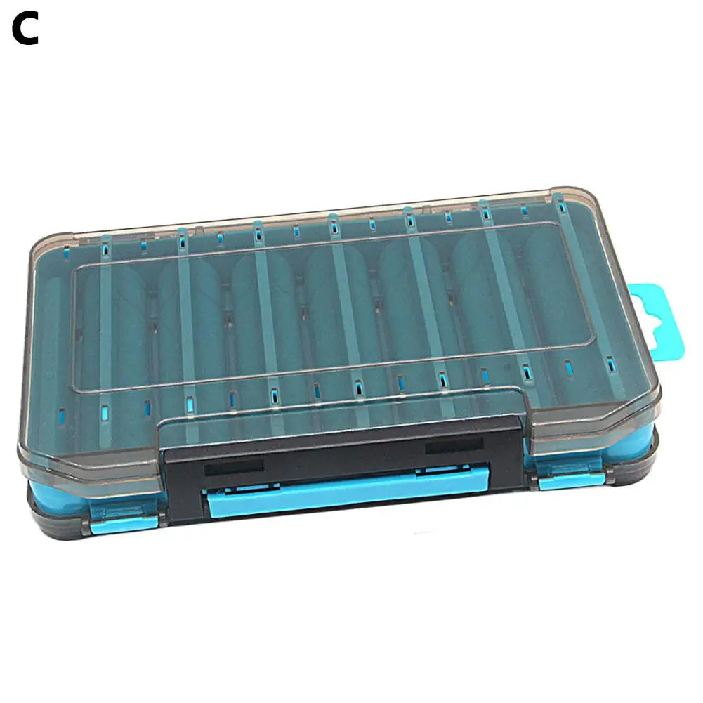 Fishing Tackle Box Lure Storage 14 Compartments Double Sided Open Case Strength Container Baits Gear Accesorios Pesca Tools Set