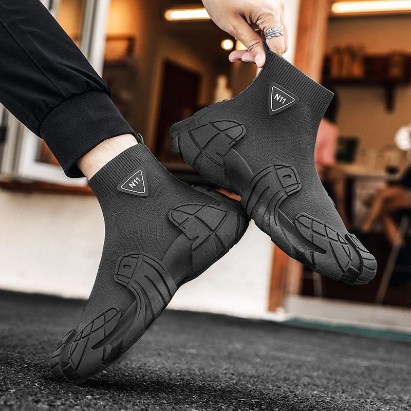 Outdoor Men Casual Boots Winter Designer Soft Sneakers Breathable Mens Socks Shoes Slip on Flat Lightweight Walking Sport Shoes