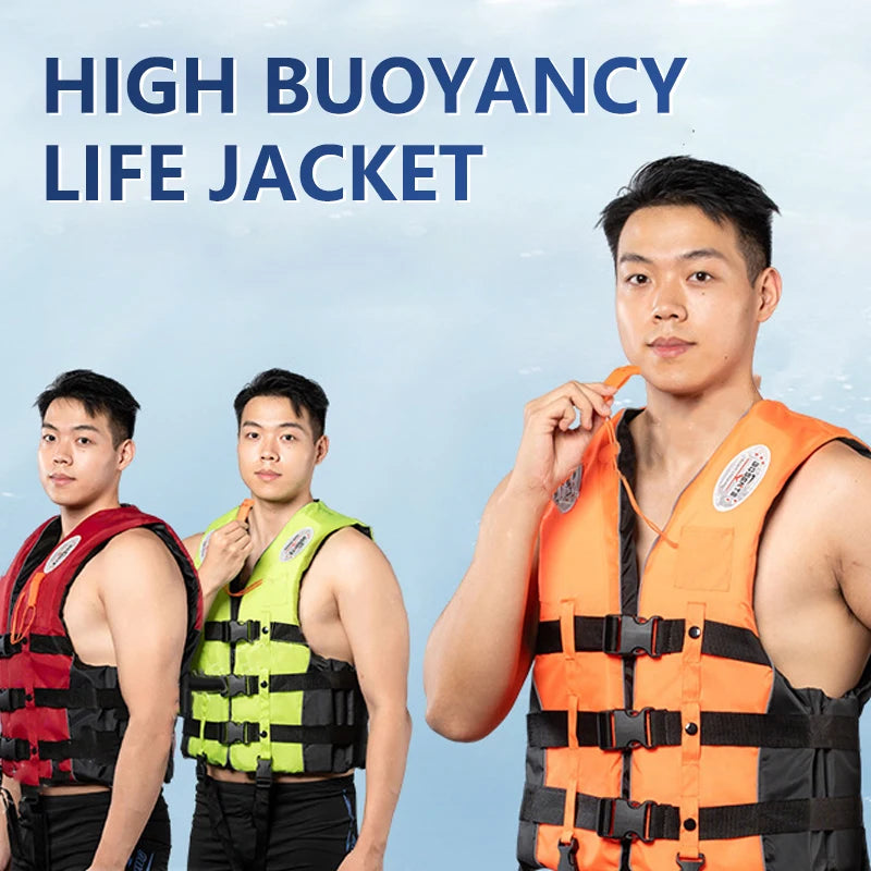 Life Jacket For Adults Children, Water Sports Safety Men Women Life Vests For Water Skiing Rafting Surfing Kayaking Lifeguard
