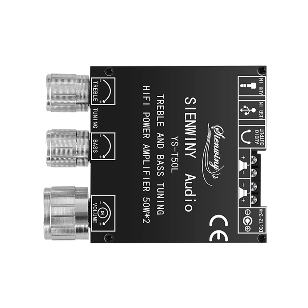 YS-T50L Stereo Audio Amplifier APP Control Bluetooth-Compatible 5.1 Audio Power Amp 3.5mm AUX Passive Speakers Channel 5.1 50W*2