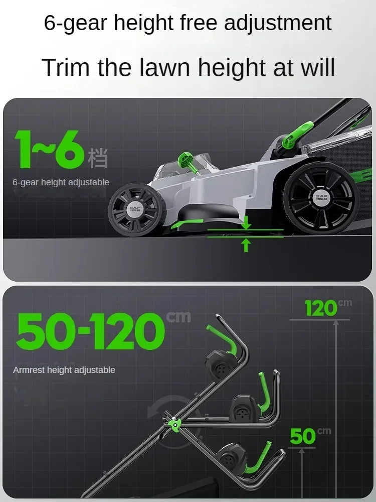 High-Power Electric Lawn Mower - Perfect for Large Yards, Push-Style Efficiency and Corded Operation Included