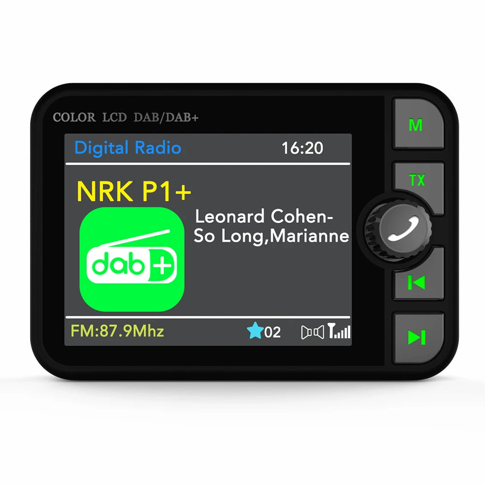 Stereo MP3 Player 2.4 Inch LCD Color Screen Digital Signal Broadcast Adapter Bluetooth-compatible 5.0 DAB Radio Receiver for Car