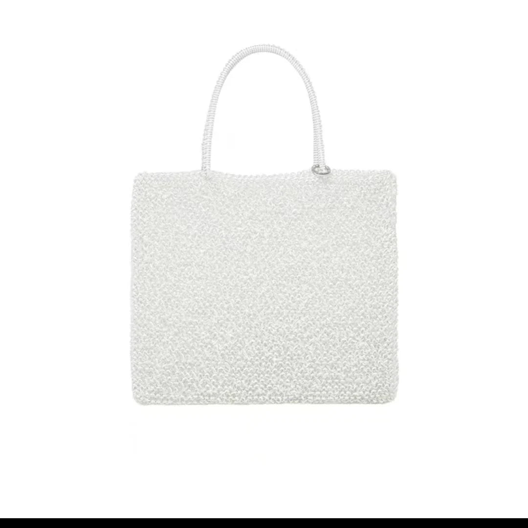 Women's handbag 2022 summer pure manual PVC woven shiny women's bag, Single Shoulder Messenger Bag