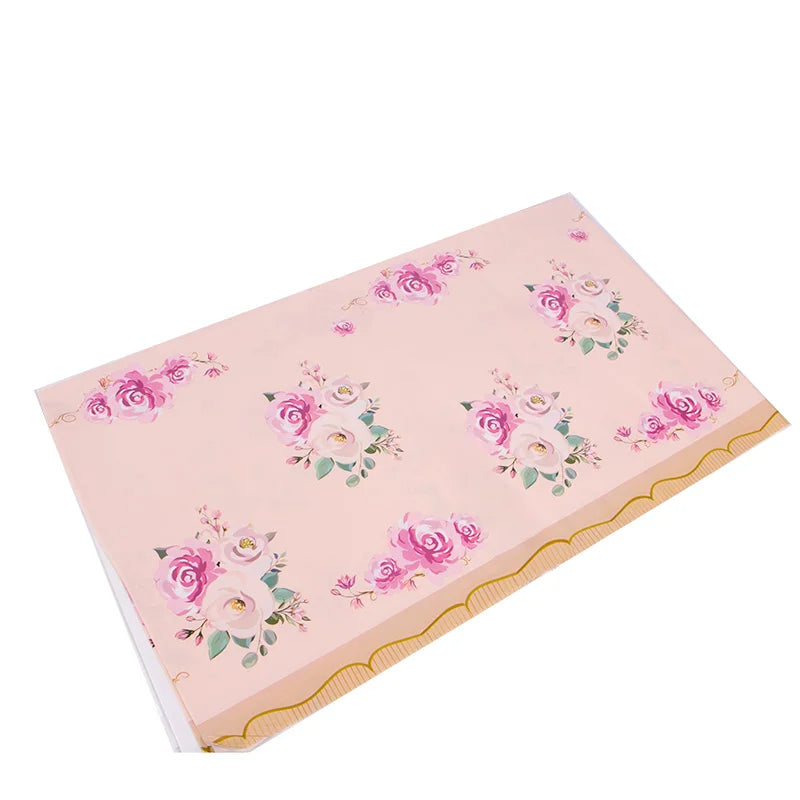 Vintage Floral Party Supplies Tableware Flower Paper Plate Cup Napkin Bridal Shower Wedding Birthday Decoration Garden Tea Party