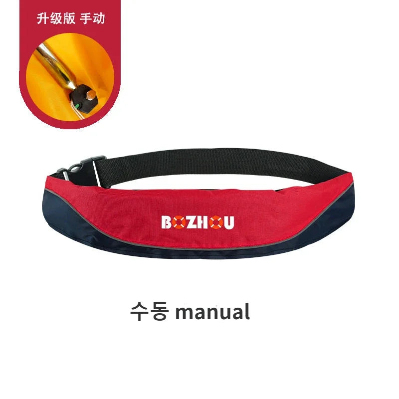 Fishing Life Jacket Manual Waist Belt Automatic Inflatable Buoyancy Portable Professional Fishing Adult Vest