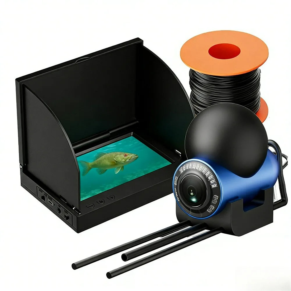 4.3" HD Screen Underwater Fishing Camera Fish Finder 50m Detection Depth 220° Wide Angle Waterproof for Boat Sea Fishing Marine