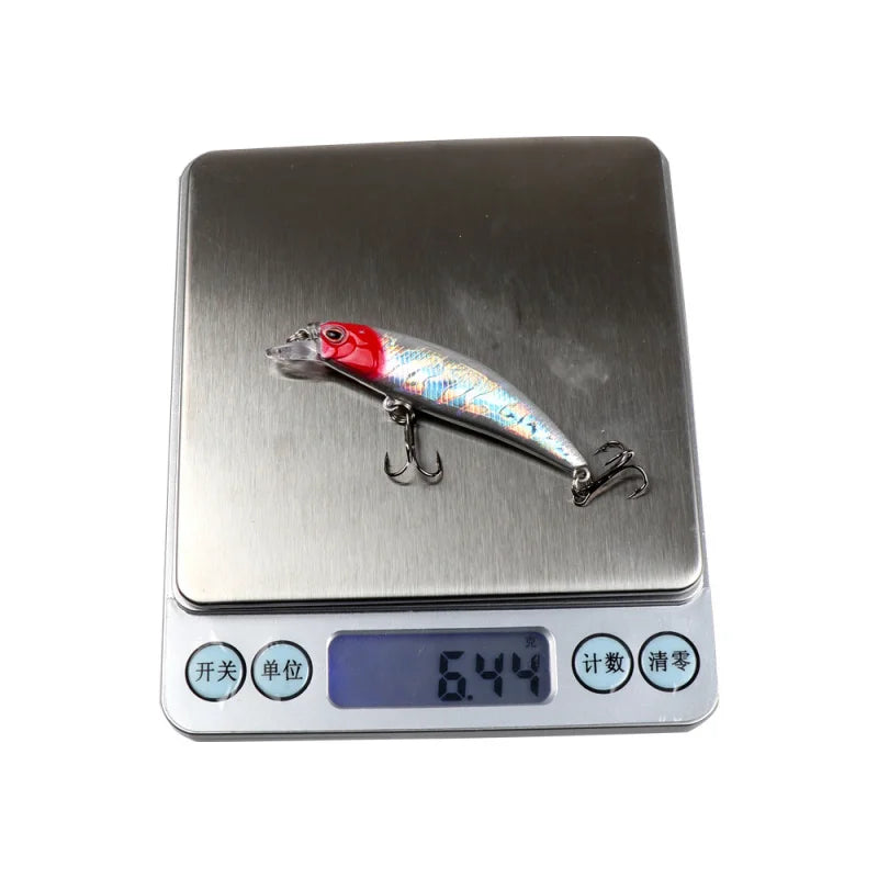 12PCS Minnow Lure Set 6.5cm/6.5g Long-Distance Submersible Lures for Sea And Freshwater Fishing Ideal for Mandarin Fish Catching