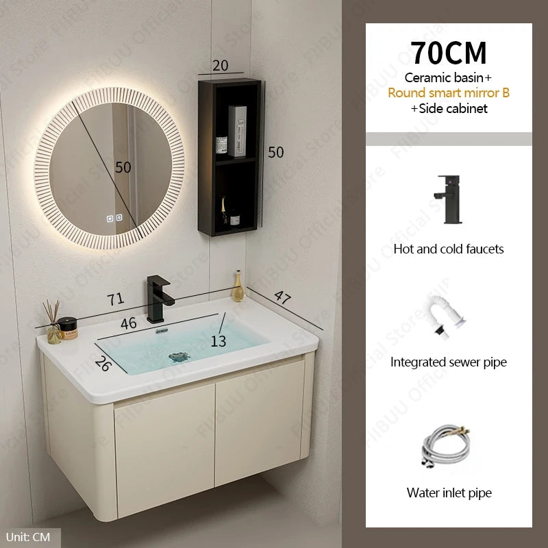 Modern Bathroom Vanity Wall Mounted Bathroom Storage Cabinet, High-Definition Mirror Integrated Bathroom Furniture Accessories