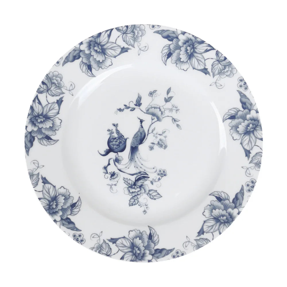 Bone China Dinning Plates Set Chinse style Flower Bird Peacock Porcelain Plate for Dessert Steak Bread Cake Dish Tray Coffee Cup