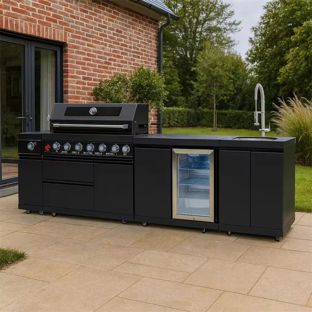 Outdoor kitchen Cabinet BBQ grill Oven and Bar Furniture House garden Stainless Steel Kamado grillInduction cooker customized