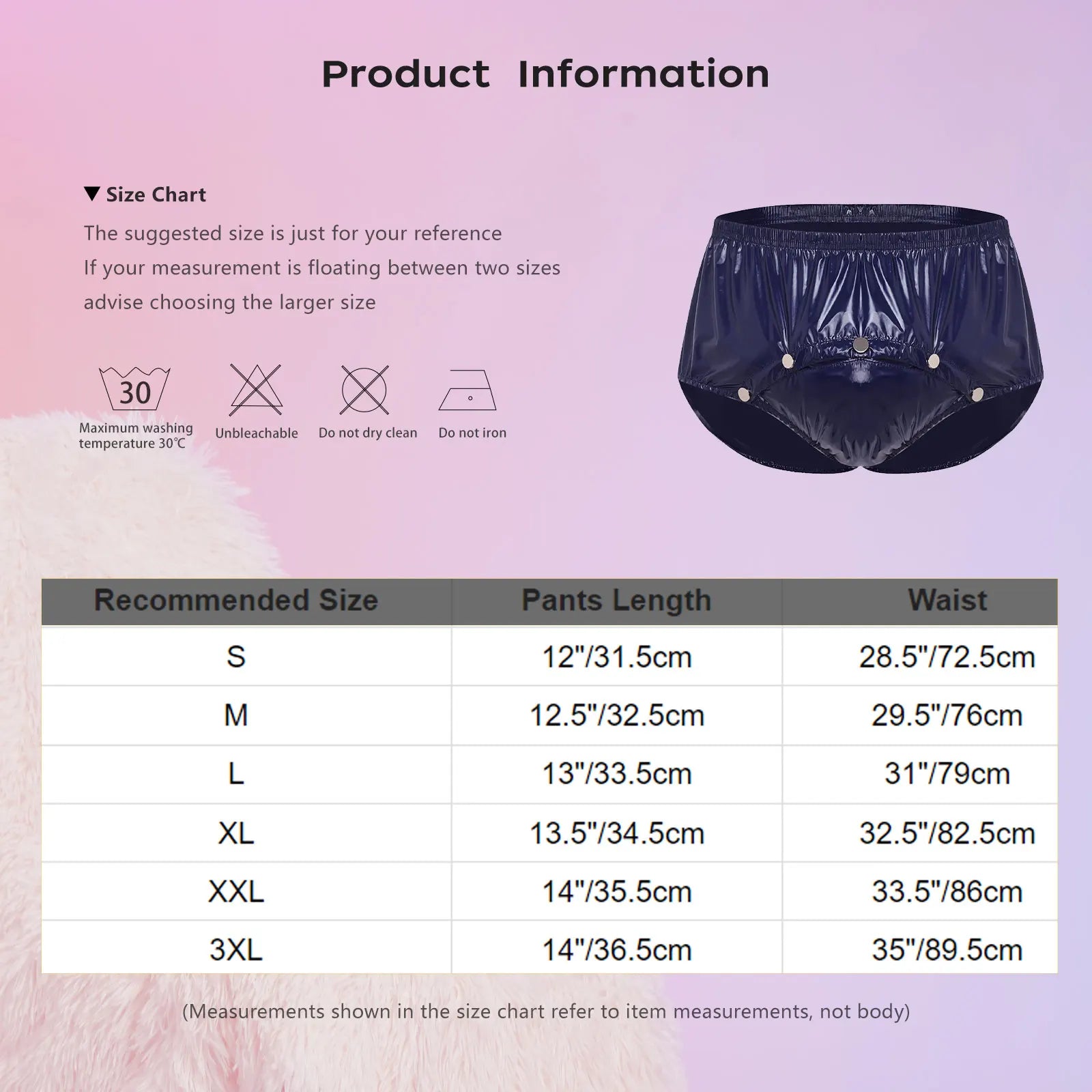 Mens Adaptive Underwear Waterproof Diaper Cover Front Pressing Buttons Anti-leak Briefs Bottoms for Elderly Special Needs