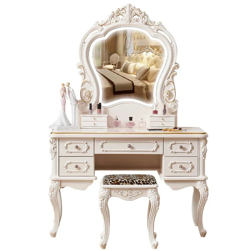 Makeup Vanity Dressing Table Dressers for Bedroom Makeup Vanity Desk Organizer Treasure Chest Girls Tocadores Comfortable Table