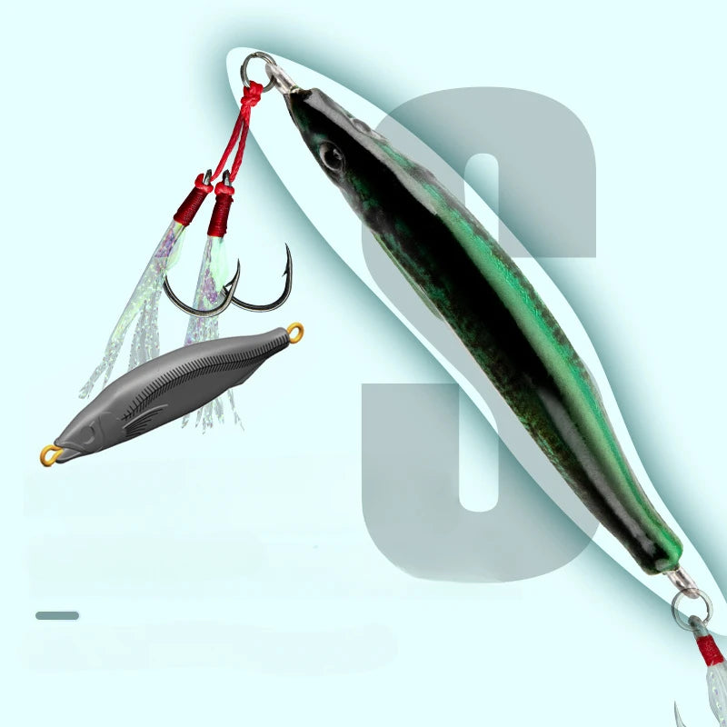 3D Printing Bass Fish 10g-80g Bait Tackle TroutShore Drag Cast Sea Fishing Tuna Slow Jigging Lure Saltwater Hook