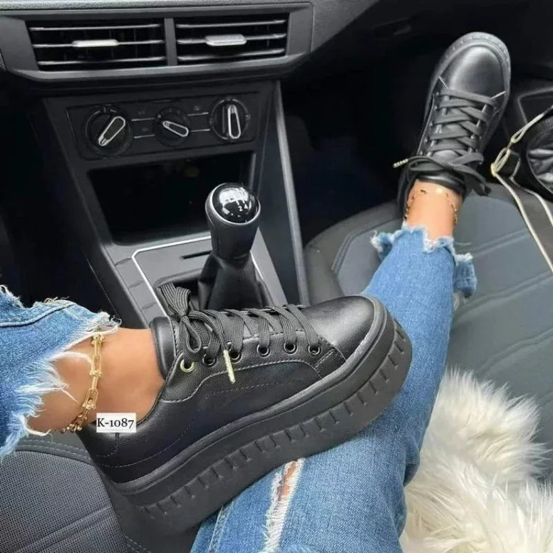 Women's Lightweight Platform Vulcanized Sneakers