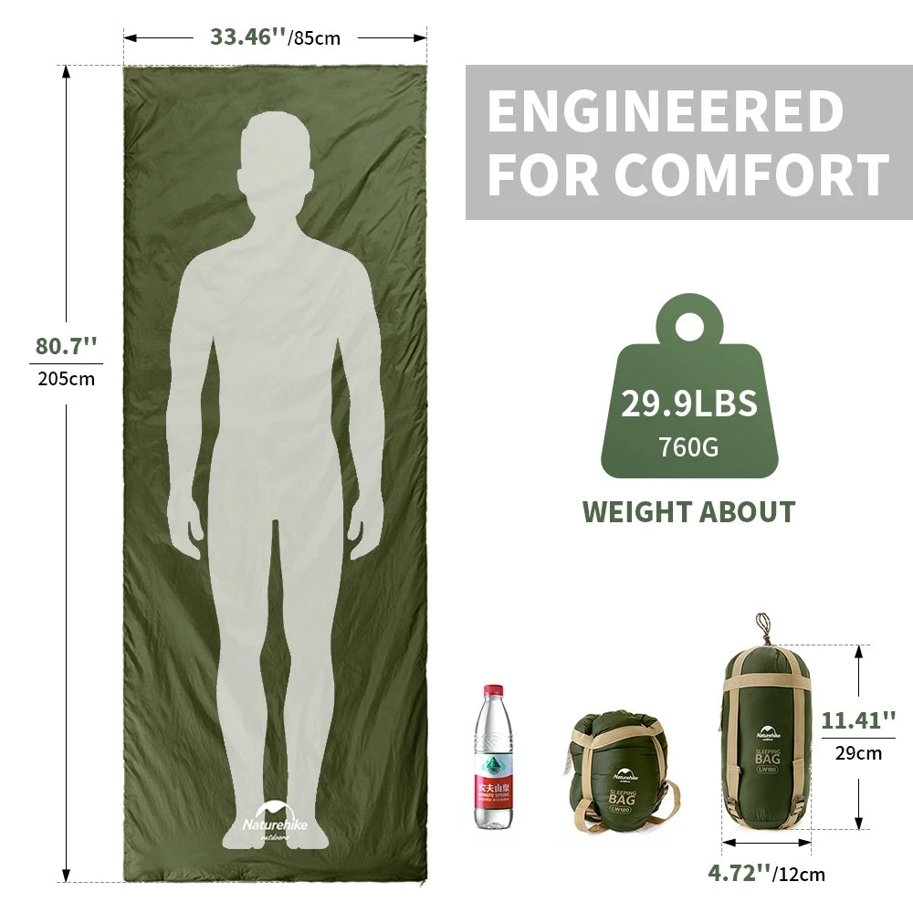 Naturehike 2026 New Camping Sleeping Bag Waterproof Ultralight 3 Season Sleeping Quilt Splicing Travel Large Sleeping Bags