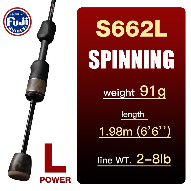 SEASIR Stream Solid Wood Fishing Rod FUJI A+O Guide Rings UL1.57M-1.98M 86G  Ultralight BFS TORAY 40T Carbon Fishing Rods
