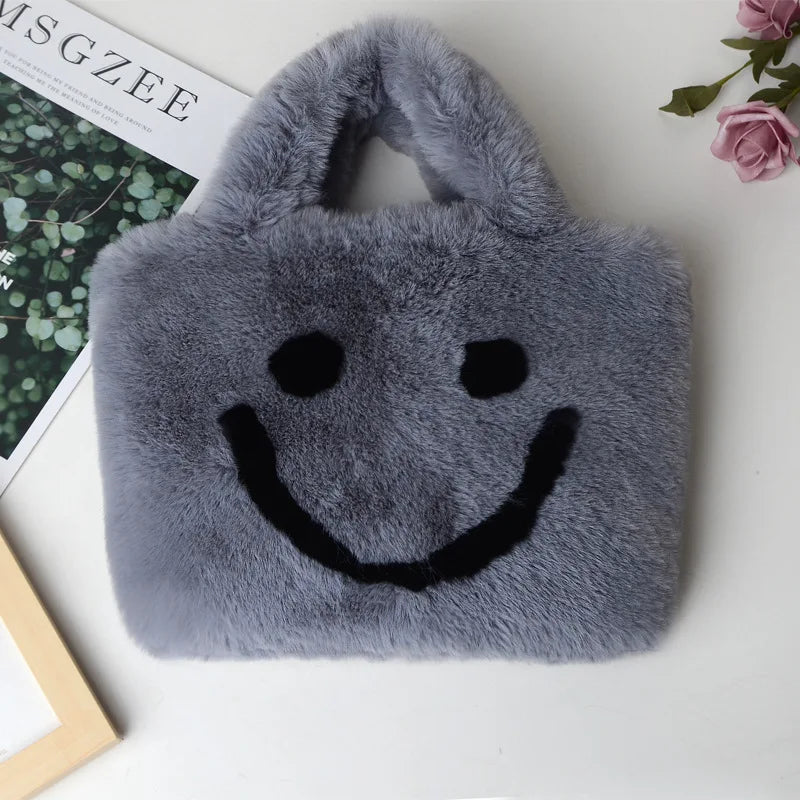 Woman Versatile Cute Soft Handbags Autumn And Winter Plush Shoulder Bag Messenger Bag Tote Bag Female Handbags Shopper Bag