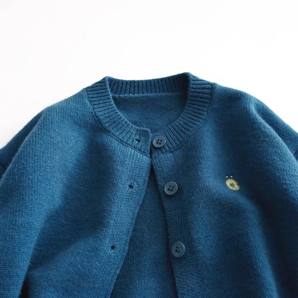 2-7 Y Kids Clothes Autumn Girls Sweaters Singlebreast Boys Knitwear Girls Knit Outfit Chidren Outfit
