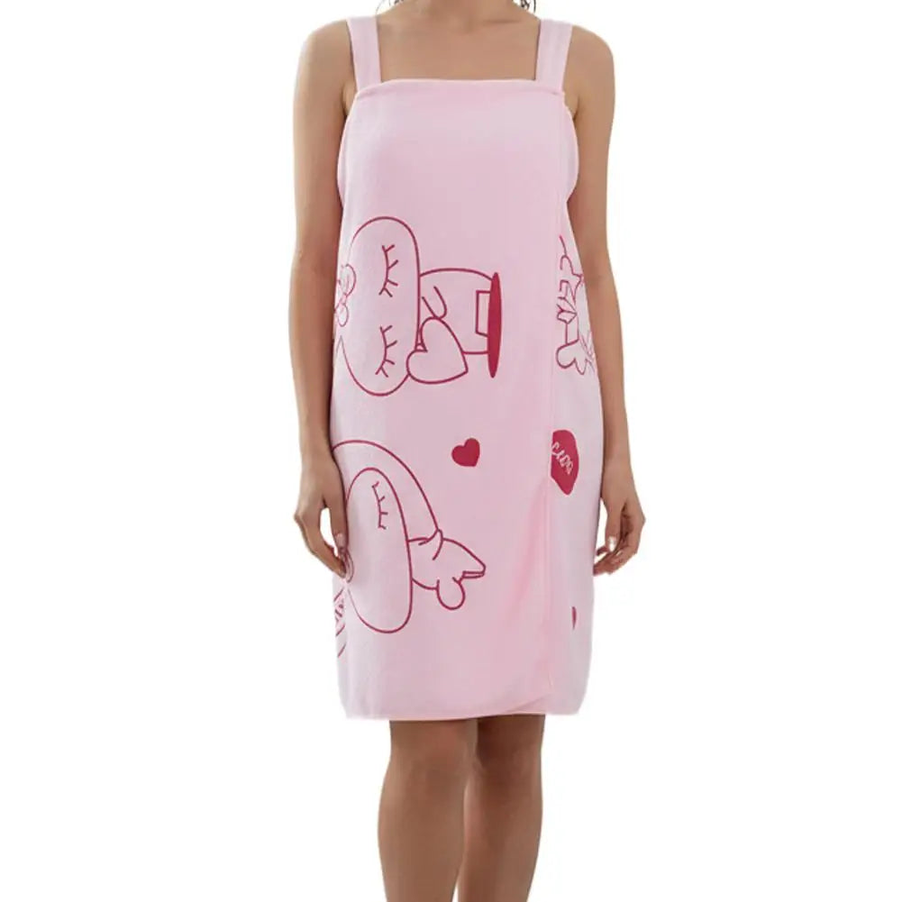 Wearable Towel Women Soft Absorbent Bath Skirt Quick Dry Bathrobes Shower Wash Clothing Beach Swim Post Wash Clothing ﻿