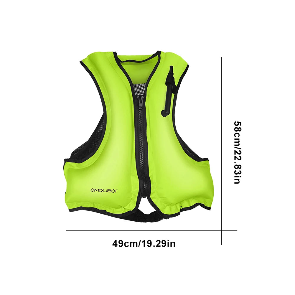 Snorkel Vest for Men Women Inflatable Snorkeling Vest Portable Swim Jacket Buoyancy Vest for Snorkeling Swim Kayaking Boating