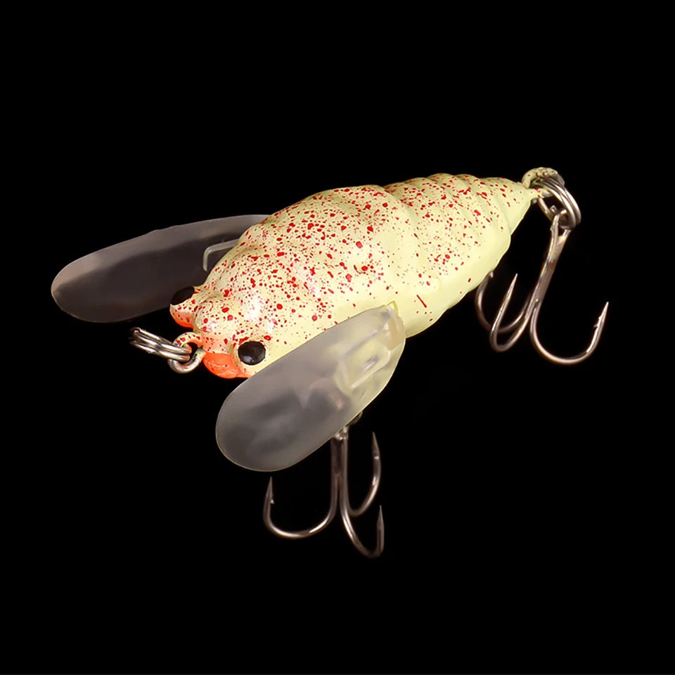 WALK FISH 6.5g/5cm Topwater Noise Simulation Cicada Fishing Lure Flexible Wings Hard Bait Pike Tackle Temptation Luminous Design