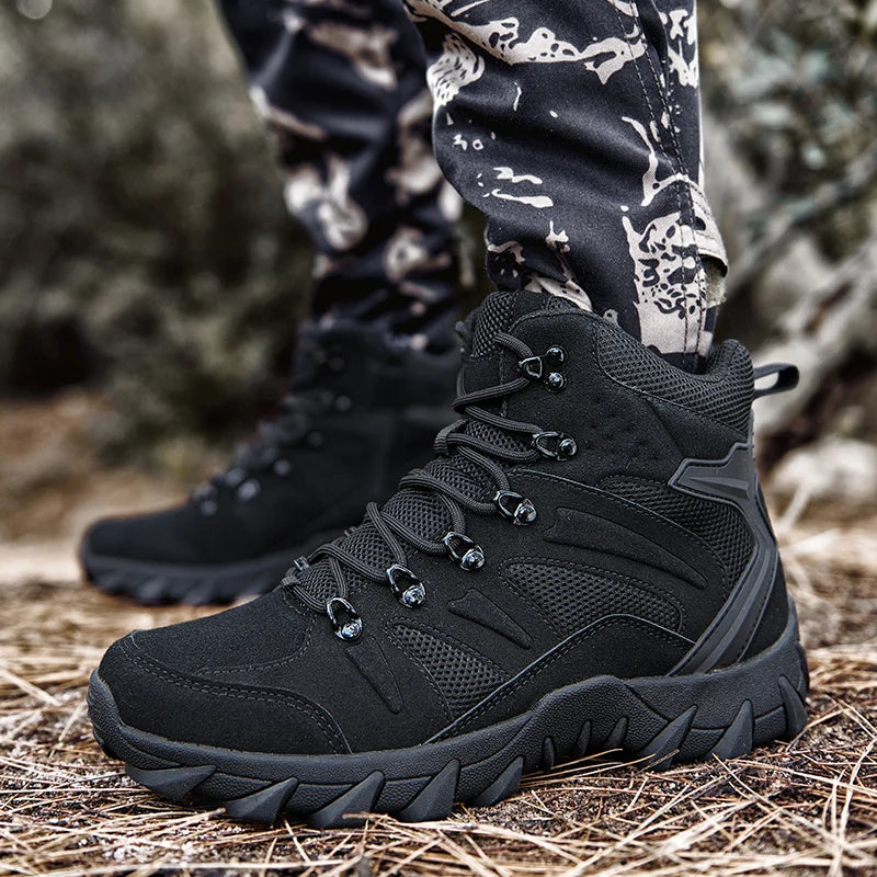 Men's Upgraded Tactics Combat Training Boots Anti-wear Rapid Response Hiking Shoes Outdoor Camping Fishing Hunting Sneakers