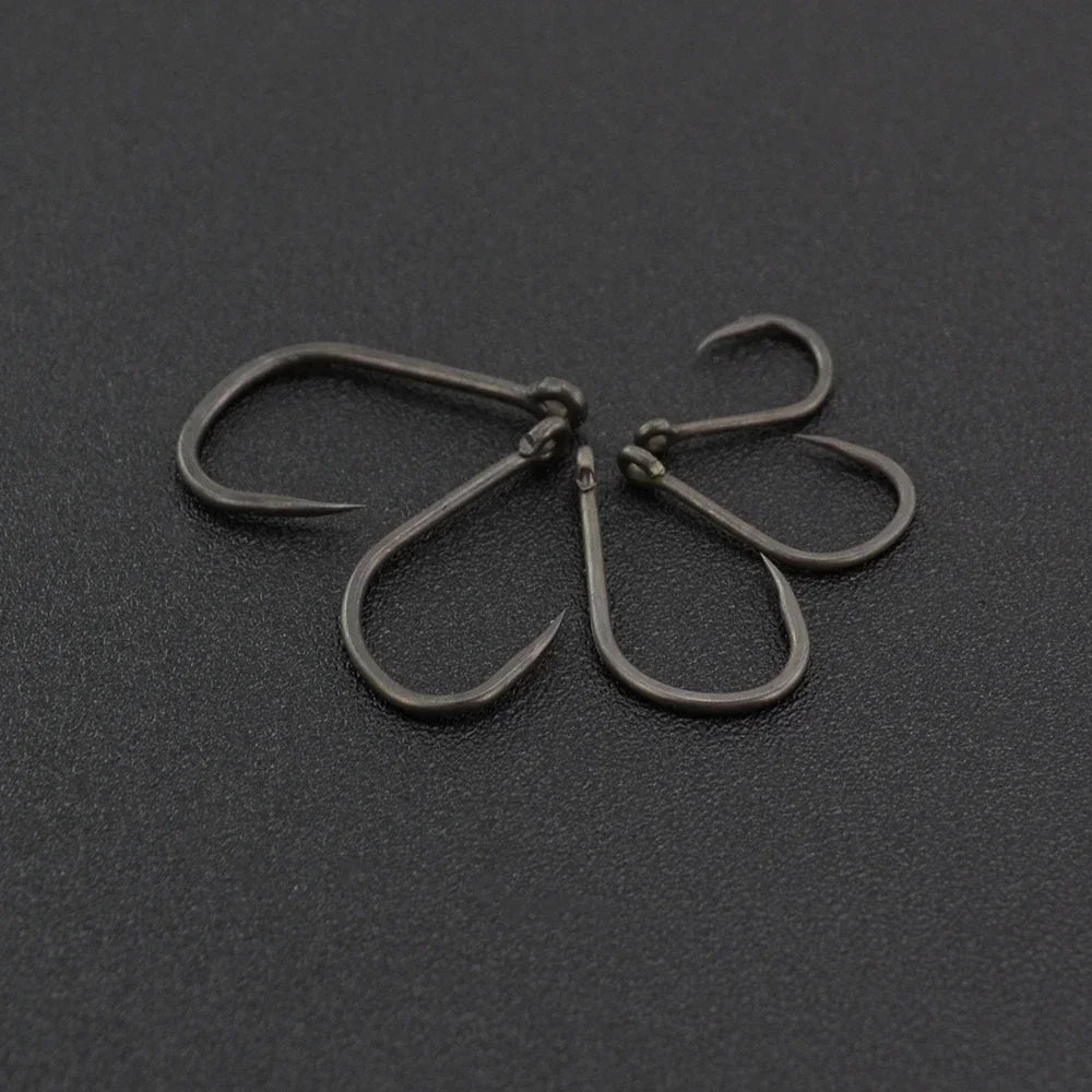 Hirisi 50pcs Barbless Fishing Hooks PTFE Coated High Carbon Steel Hook 8002 Freshwater Fishing Supplies