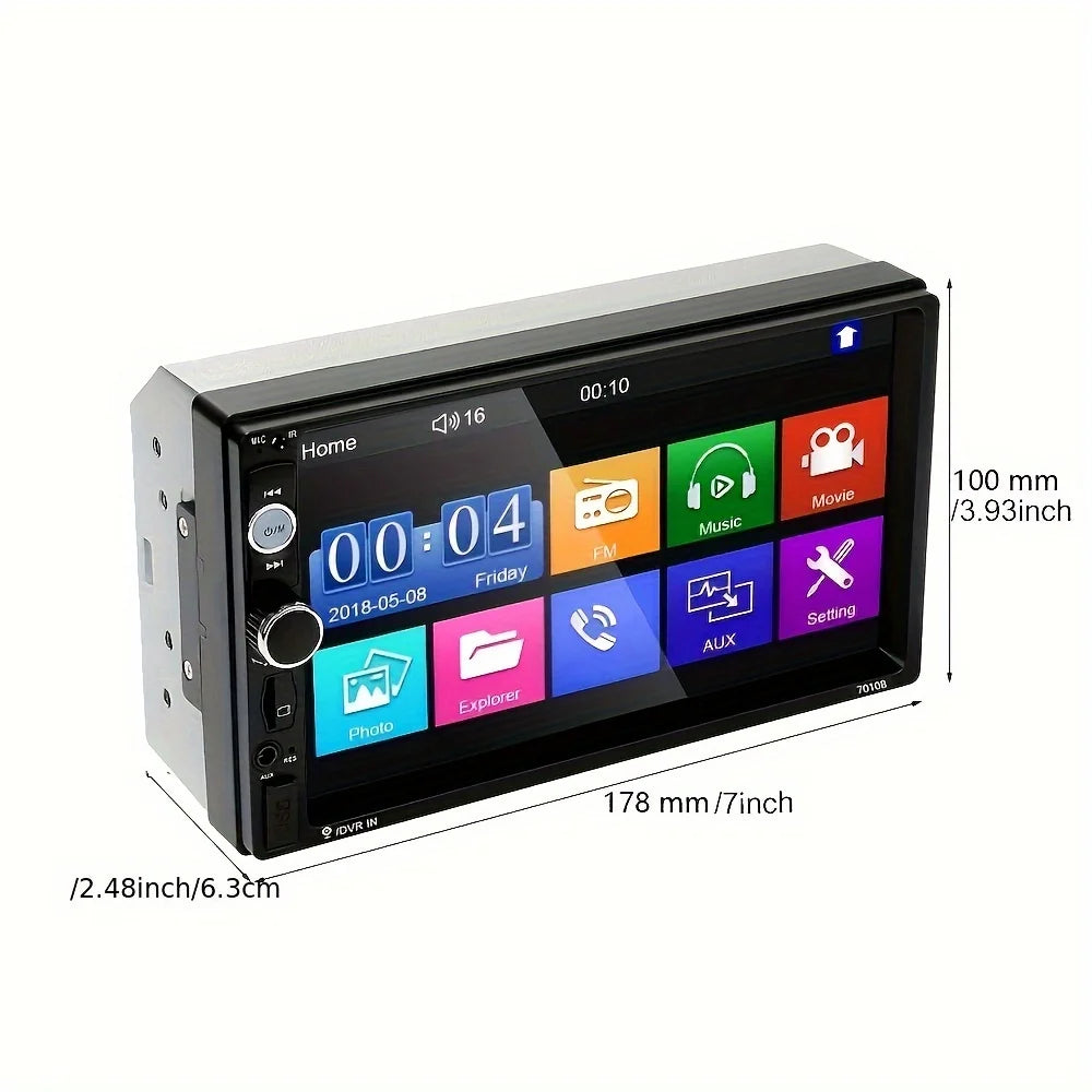 Car Stereo 2 Din Car Radio 17.78 cm MP5 Player with HD Screen Digital Display Multimedia Support USB SD with Backup Camera