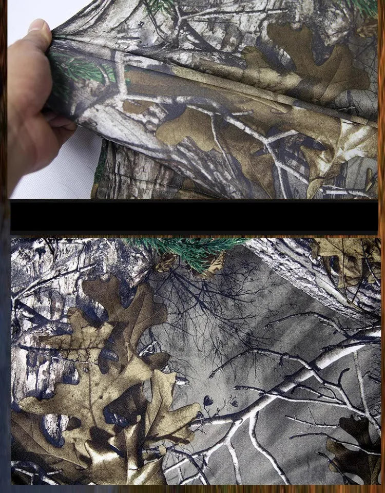 Summer Thin Sun Protection Fishing Jacket Long-Sleeved Cycling Hooded Jacket Tree Bionic Camouflage Hunting Jungle Ghillie Suit