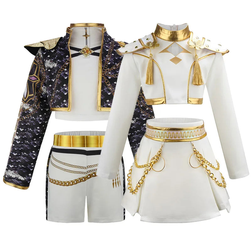 New K-POP Girls Sets 2026 New Fashion Children Suits Kids Jackets Pants Outfits Teenager Casual Spring Clothing 4-12 Years Old
