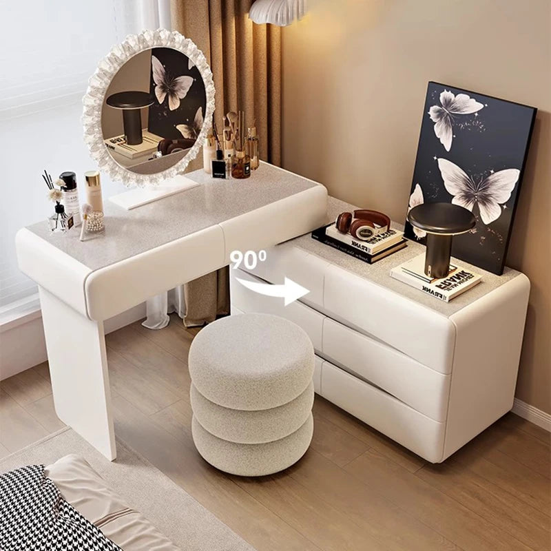 European Trendy Vanity Table Modern Glamour Living Room Wide Vanity Table Corner Aesthetic Meuble Rangement Salon Furniture