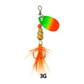 1Pcs 3G 3.5G 4.5G Spinner Lures Rotating Spinners Spoon Hard Bait Pike Metal With Treble Hooks Fishing Lure Pesca Tackle