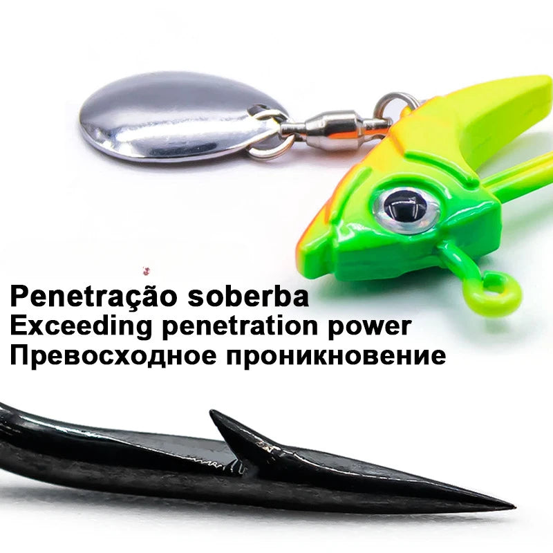 Fish Head Jig Hooks with Weedless Soft Bait Lures Bulk Drop Shot Fishing Sinkers for Bass Angling Simulation Fishhooks