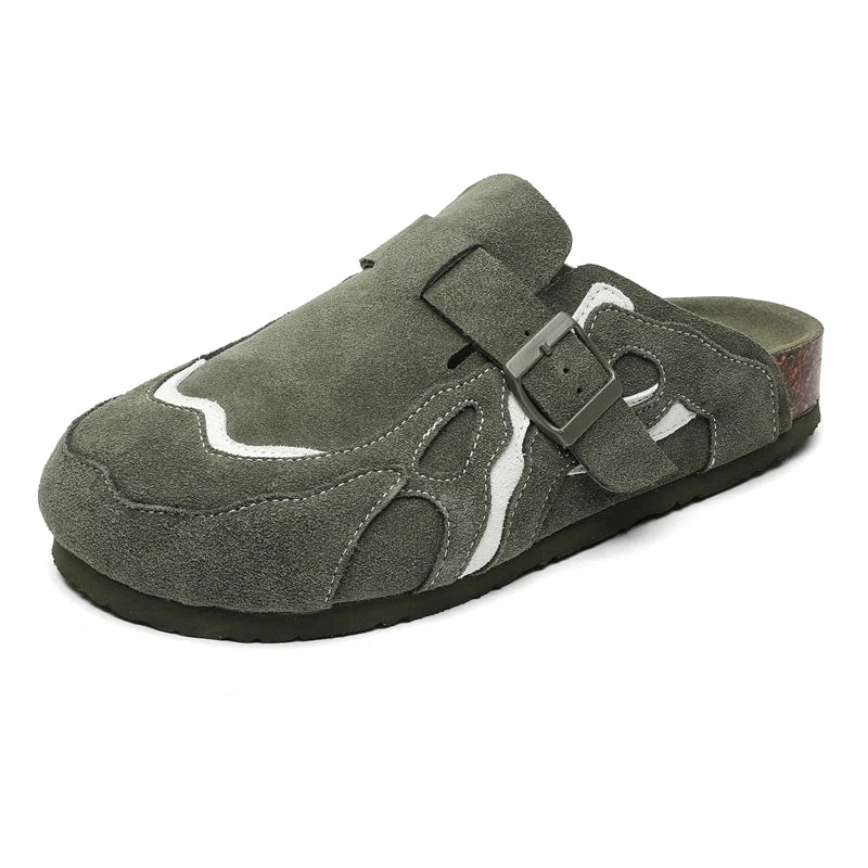 Half Shoes for Men Women Couple Mules Loafers Slippers Open-back Casual Shoes Backless Slides Sandal Platform Slip On Flats