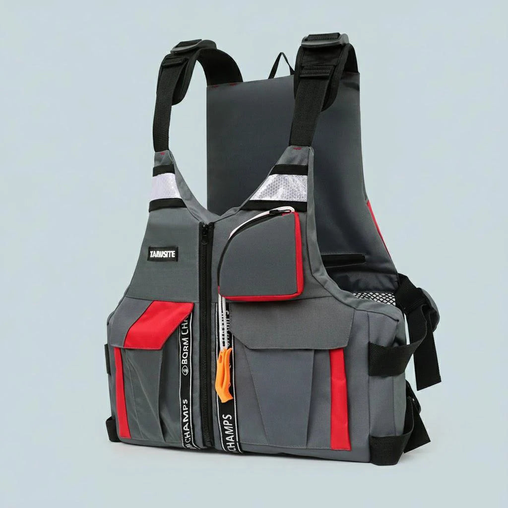 Outdoor Fishing Vest with High Buoyancy and Safety Features for Fishing Boating Adjustable Life Jacket