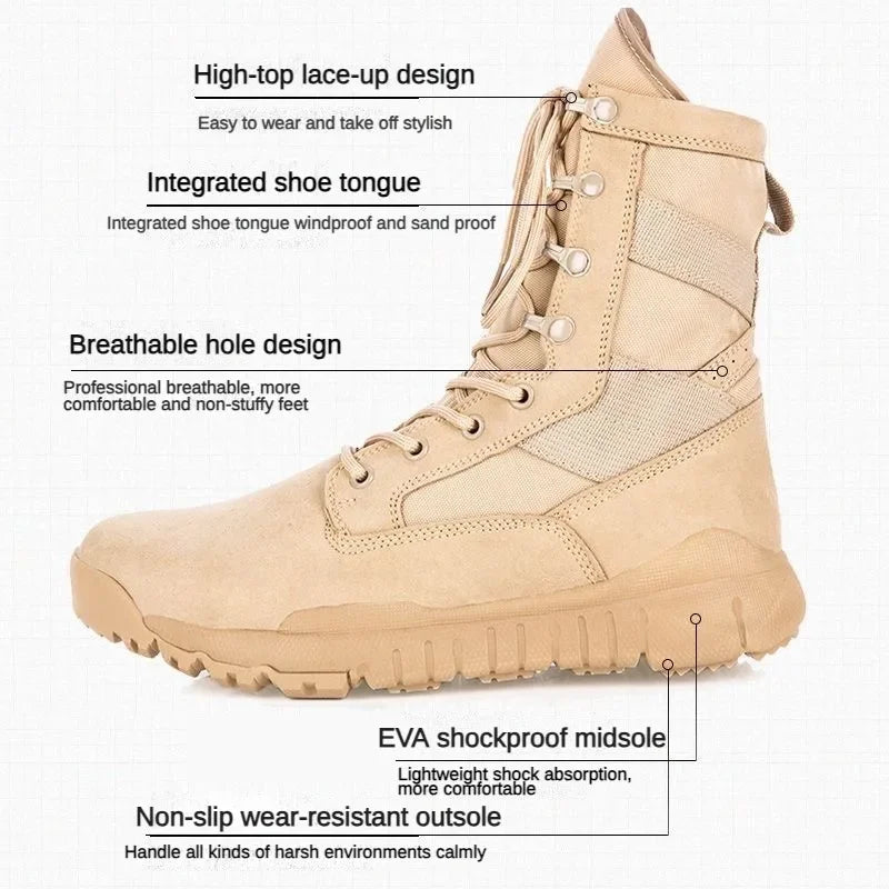 2026 New Men Tactical Boots Sport Hiking Shoes Outdoor Ankle Men Sneakers Men's Desert Combat Boots Boots Botas Hombre