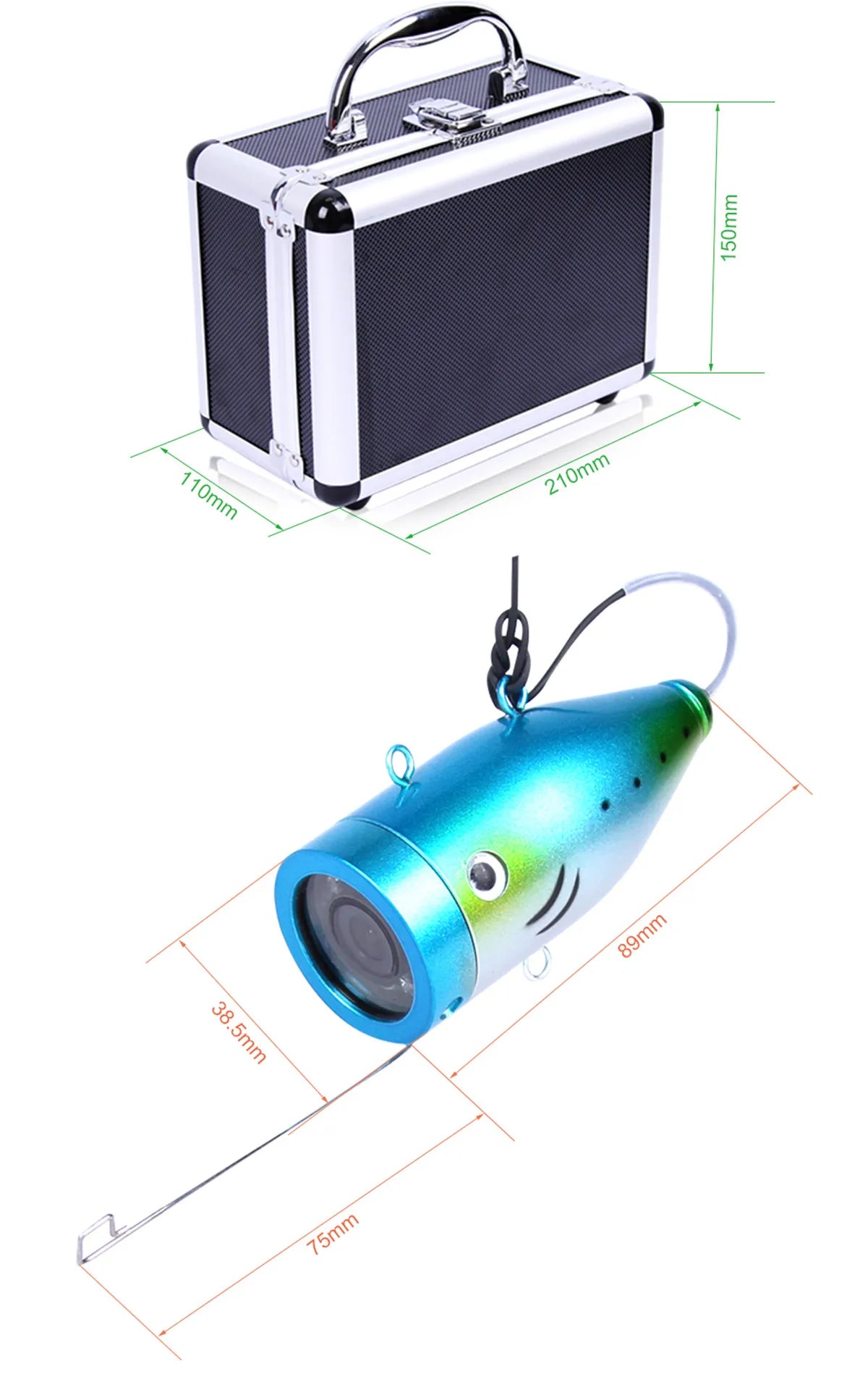 underwater fisherman camera for Fishing finder HD 7 inch monitor 1000TVL security fishing camera w/ white led light big float