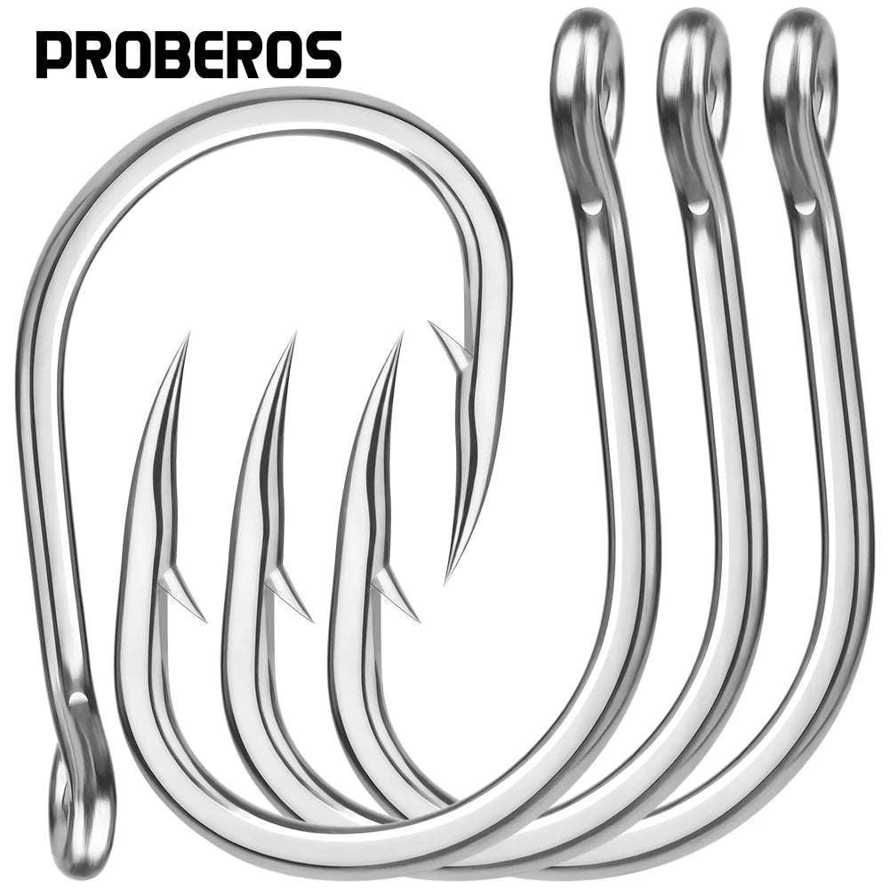 PROBEROS 10 Pieces Of High Carbon Steel Barbed Fish Hooks Are Suitable for Sea Fishing Night Fishing Universal Fishing Hooks